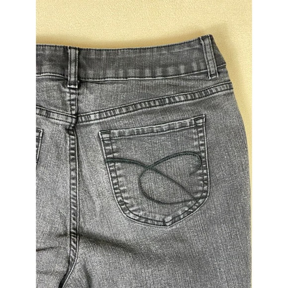 Chicos Jeans Adult 1 Short Gray Platinum Denim Stretch Comfort Womens - Picture 11 of 13